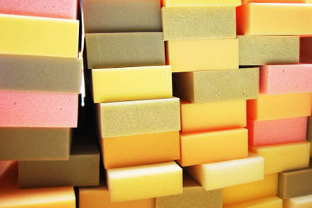 Assortment of colourful foam sponges 