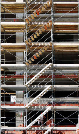 Stairs of a scaffolding on a construction site