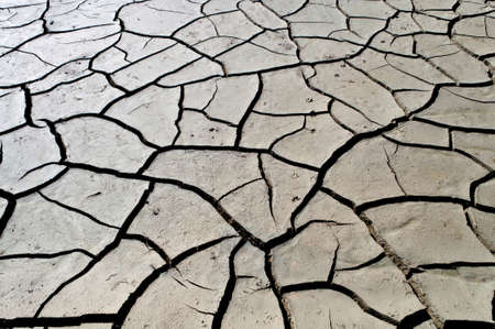 Dried out grey ground with cracksの写真素材