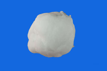 Snowball on a blue backgroundの写真素材