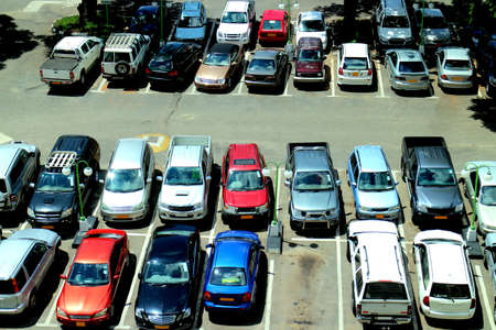Cars on a parking lot のeditorial素材
