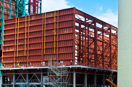 Construction of an electrostatic precipitator in a power plant in Mannheim in Germanyのeditorial素材