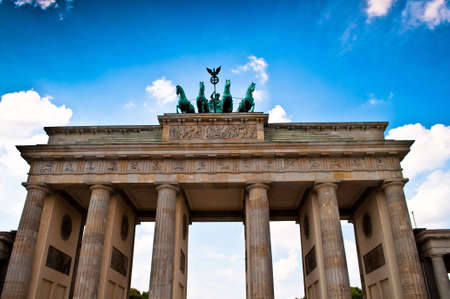 The quadriga on top of the Brandenburger Tor in Berlin in Germanyのeditorial素材
