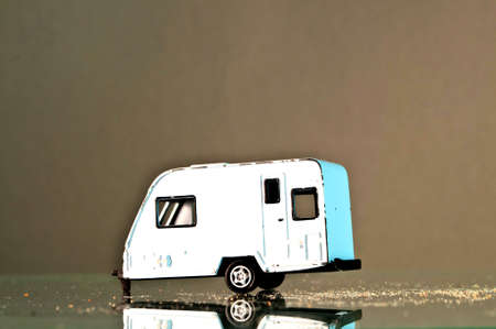 Model of a camping car with reflectionの写真素材