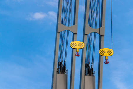 Cranes and hook lifts of habor cranesの写真素材
