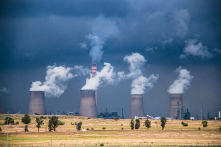 Cooling towers of a power plant in Secunda in South Africa