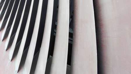 Metal blades of a steam turbine in a power plantの写真素材