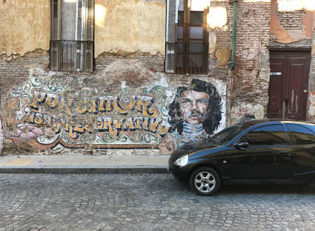 Graffitti on awall of a house in Buenos Airesのeditorial素材