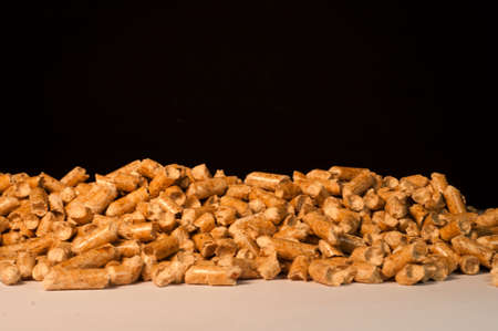 Wooden pellets as renewable energy for combustion in an ovenの写真素材
