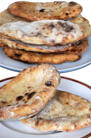 Freshly cooked coriander and garlic Naan bread