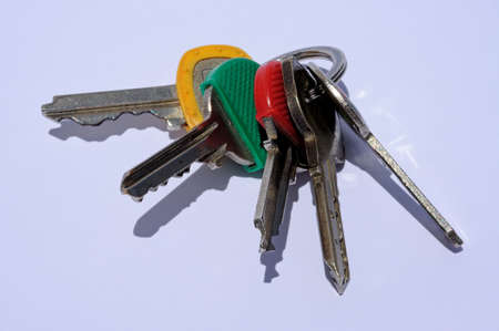Bunch of household keys on a ring 