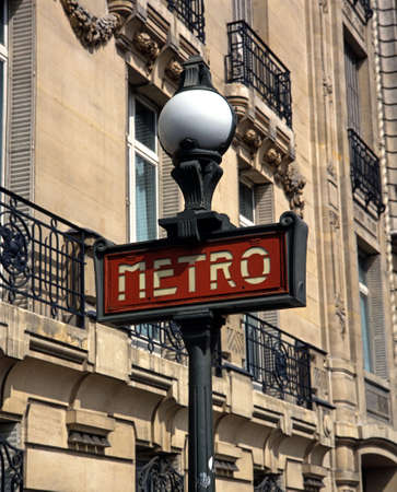 Metro sign, Paris, France, Western Europe の写真素材