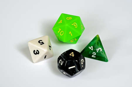 Platonic dice selection, England, UK, Western Europe の写真素材