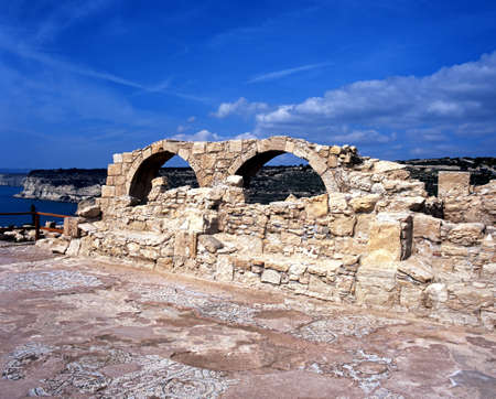 Stone arches, part of the early Christian Basilica, Kourion  Near Limassol , Cyprusの写真素材