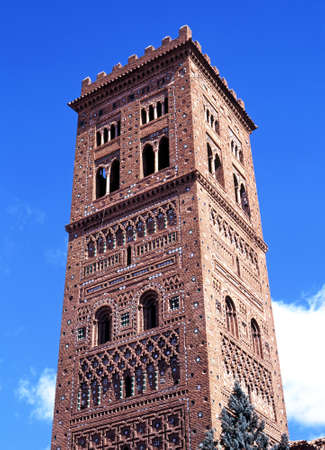 San Salvador church tower, Teruel, Teruel Province, Aragon, Spain, Western Europe の写真素材