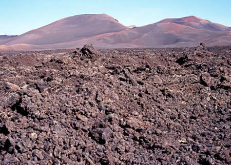 Volcanic lava bed, Timanfaya National Park, Lanzarote, Canary Islands, Spain  の写真素材
