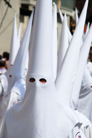 Santa Semana  Holy week , members of the Salutation brotherhood, religious festival, Malaga, Costa...