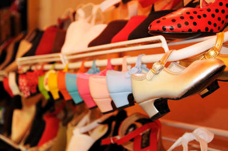 Children flamenco dancing shoes, Malaga, Costa del Sol, Malaga Province, Andalucia, Spain, Western Europe のeditorial素材