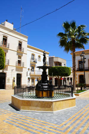 Vera, Spain - May 5, 2010 - Fountain in the town square, Vera, Almeria Province, Andalucia, Spain, Western Europe のeditorial素材