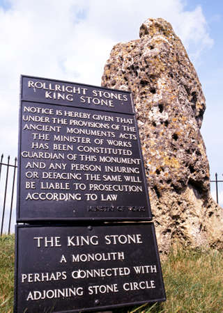 Great Rollright, UK - Circa August, 1993 - King Stone, The Rollright Stones, a site of megalithic...