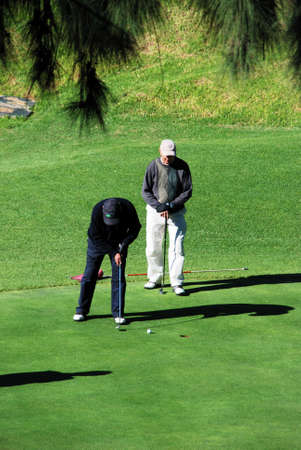 Calahonda, Spain - January 21, 2009 - Golfers at La Siesta Golf, Calahonda, Mijas Costa, Costa del Sol, Malaga Province, Andalucia, Spain のeditorial素材