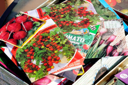 United Kingdom - January 25, 2012 - Selection of vegetable seed packets, England, UK, Western Europe...