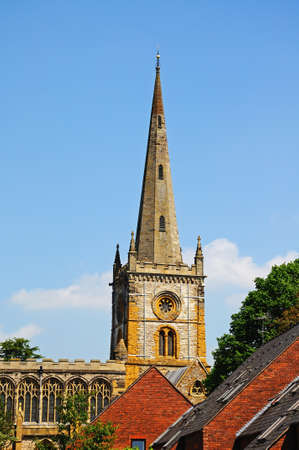 Holy Trinity Church steeple, Stratford-Upon-Avon, Warwickshire, England, United Kingdom, Western Europe の写真素材