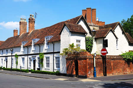 Row of cottages along Old Town, Stratford-Upon-Avon, Warwickshire, England, UK, Western Europe 
