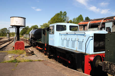 Brownhills West - May 17, 2014 - Batchelor Robinson   Co Ltd Ruston Class LPSE 0-4-0 diesel shunter number 544998, Brownhills West Railway Station, Staffordshire, England, UK, Western Europe のeditorial素材