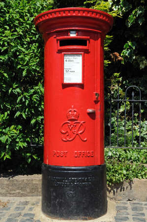 Stratford-upon-Avon, UK - May 18, 2014 - Traditional red post box, Stratford-Upon-Avon,...