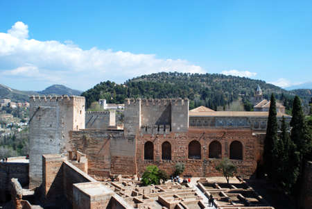 Dungeons and Castrense district  Mazmorras y Barrio Castrense  within Castle, Palace of Alhambra, Granada, Granada Province, Andalucia, Spain, Western Europe の写真素材
