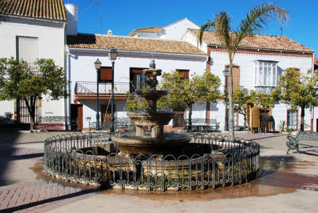 Colmenar, Spain - February 13, 2009 - Fountain in town square, Colmenar, Costa del Sol, Malaga Province, Andalusia, Spain, Western Europe のeditorial素材