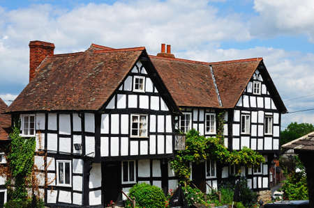 PEMBRIDGE, UNITED KINGDOM - JUNE 5, 2014 - View of the New Inn Public House in the Market Square, Pembridge, Herefordshire, England, UK, Western Europe のeditorial素材
