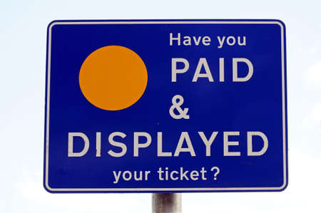 Have you paid and displayed your ticket signの写真素材