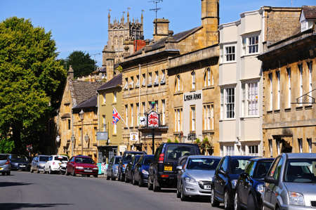 Chipping Campden - June 12, 2014 - Businesses along the High Street, Chipping Campden, The Cotswolds, Gloucestershire, England, UK, Western Europe のeditorial素材