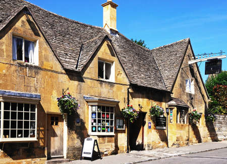 Chipping Campden, United Kingdom - June 12, 2014 - The Eight Bells Inn, Chipping Campden, The Cotswolds, Gloucestershire, England, UK, Western Europe   The Eight Bells offers accommodation with fine dining and fine ales のeditorial素材