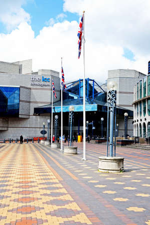 Birmingham, UK - May 14, 2014 - The main entrance to the International Convention Centre, Centenary Square, Birmingham, England, UK, Western Europe のeditorial素材