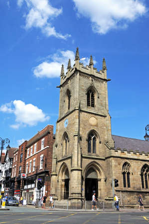 Chester, UK - July 22, 2014 - St. Michaels Church on the corner of Bridge Street and Pepper Street, Chester, Cheshire, England, UK, Western Europe.のeditorial素材