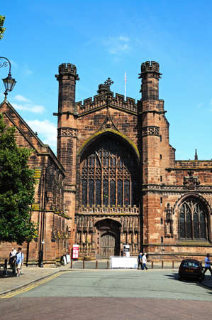 Cathedral Church of Christ and The Blessed Virgin Mary viewed from Northgate Street, Chester, Cheshire, England, UK, Western Europe.のeditorial素材