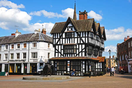 Hereford, UK - June 5, 2014 - The High House in High Town Built in 1621, Hereford, Herefordshire, England, UK, Western Europe.のeditorial素材