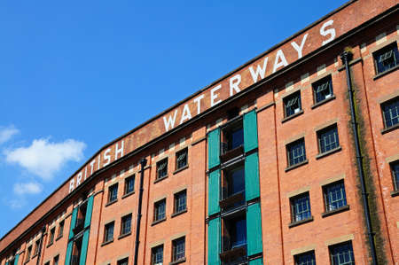 Nottingham, UK - July 17, 2014 - Old British Railways building now converted to British Waterways building along the Nottingham and Beeston Canal city wharf, Nottingham, Nottinghamshire, England, UK, Western Europe.のeditorial素材