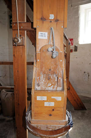 Nottingham, UK - July 17, 2014 - Meal chute inside Greens windmill, Nottingham, Nottinghamshire,...