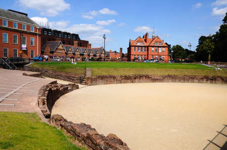 Chester, UK - July 22, 2014 - Ruins of the Roman amphitheatre, Chester, Cheshire, England, UK, Western Europe.のeditorial素材