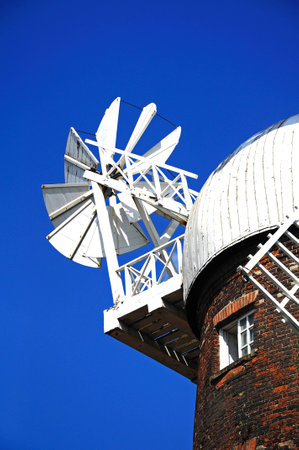 Fantail wormdrive detail on a windmill, Nottingham, Nottinghamshire, England, UK, Western Europe.の写真素材