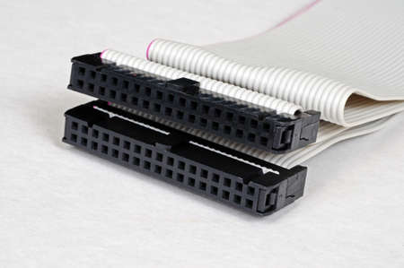 Ribbon connector (IDE/ATA interface cable).の写真素材
