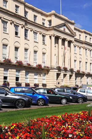 Cheltenham, UK - September 8, 2014 - Front view of the Municipal Offices along the Promenade, Cheltenham, Gloucestershire, England, UK, Western Europe.のeditorial素材