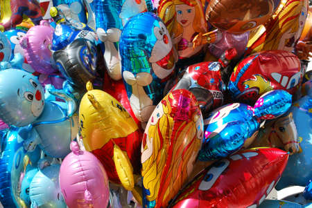 Large bunch of colourful balloons.