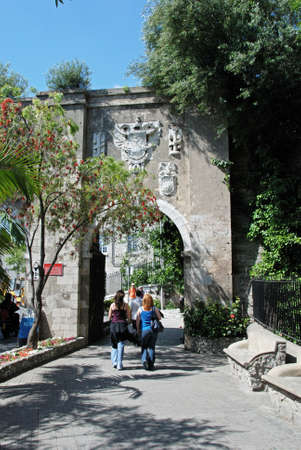Southport Gates and Referendum Arch, Gibraltar, United Kingdom, Western Europe.のeditorial素材