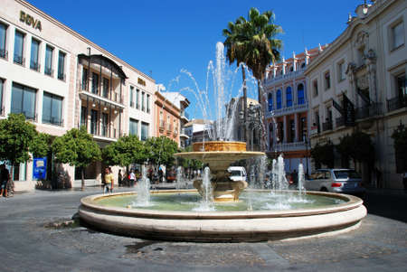 Fountain on the roundabout (Rotonda de los Casinos), Jerez de la Frontera, Cadiz Province,...
