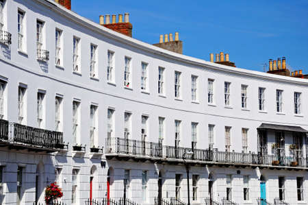 The Royal Crescent buildings, Cheltenham, Gloucestershire, England, UK, Western Europe.のeditorial素材